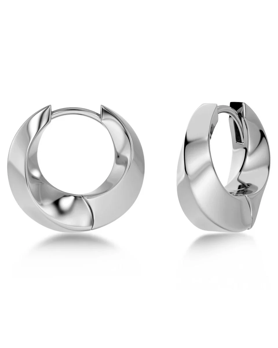 Edblad korvakorut, HELIX HOOPS L STEEL Hopeanharmaa