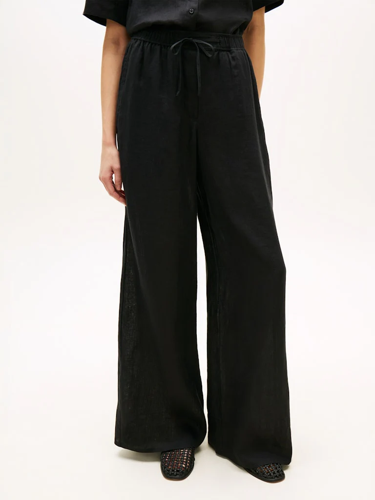 Tommy Hilfiger naisten housut ESS Linen Pull On Pants, musta - Image 3
