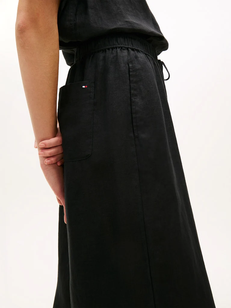 Tommy Hilfiger naisten housut ESS Linen Pull On Pants, musta - Image 4