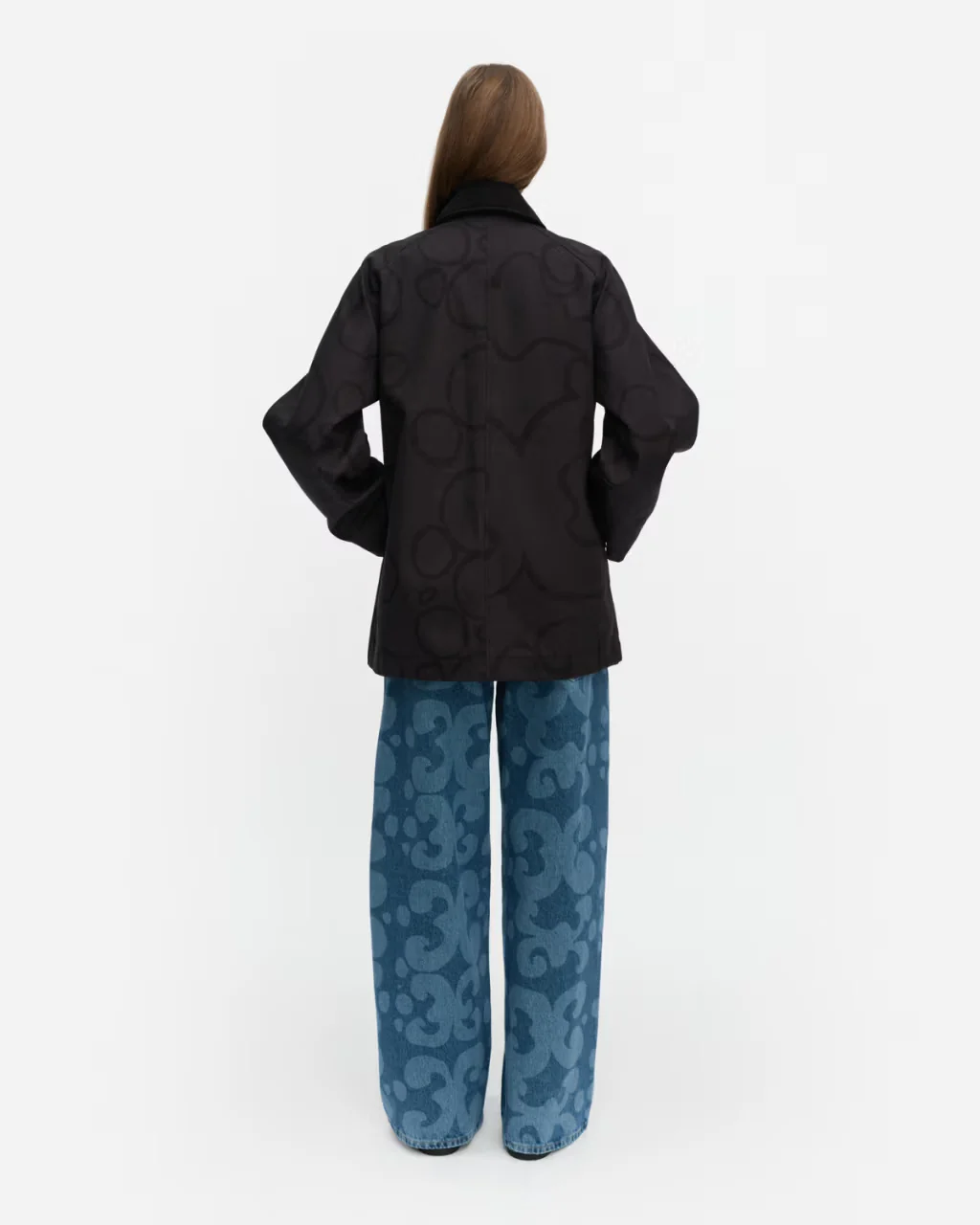 Marimekko naisten takki Essee Keidas Coat, musta kuosi - Image 2