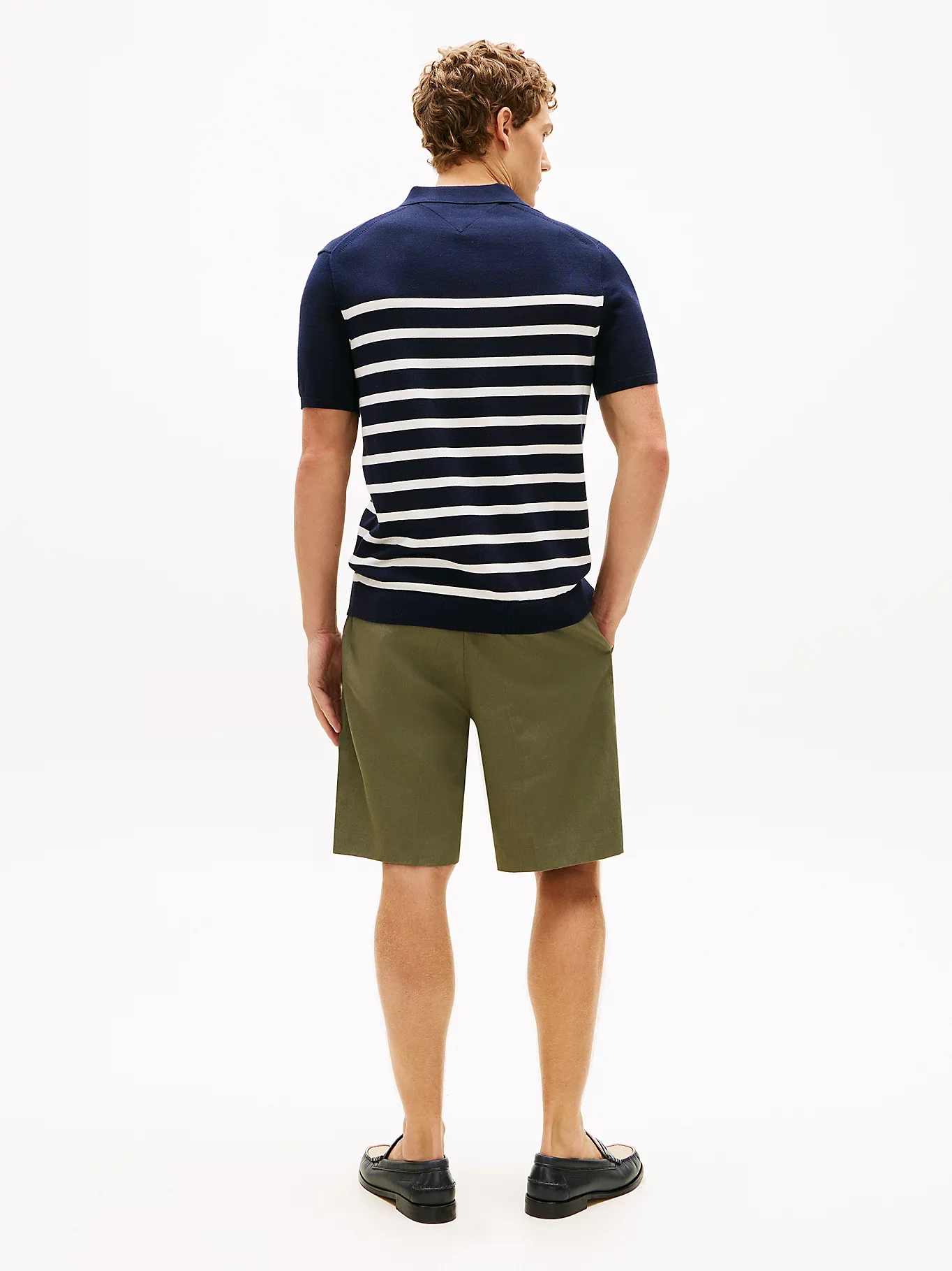 Tommy Hilifger miesten pikeepaita Essential Cotton Knitted Polo, raidallinen sininen - Image 4