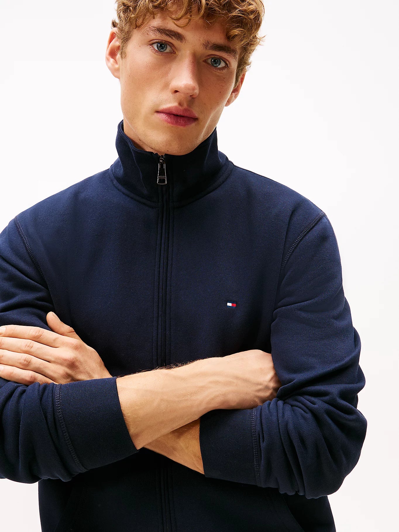 Tommy Hilfiger miesten college Essential Fleece Stand Collar, tummansininen - Image 2