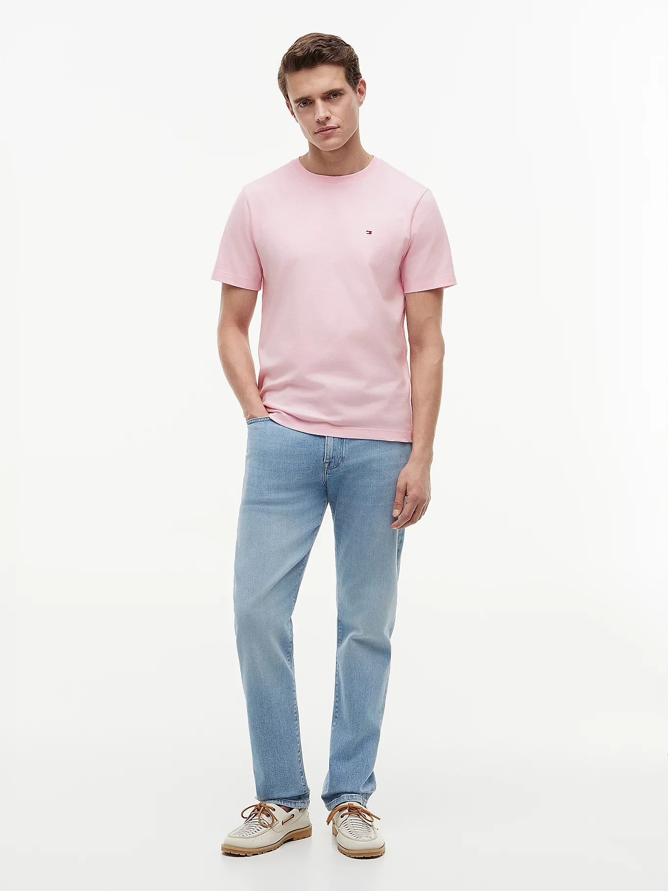 Tommy Hilfiger miesten t-paita Essential Reg Fit Tee, vaaleanpunainen - Image 4