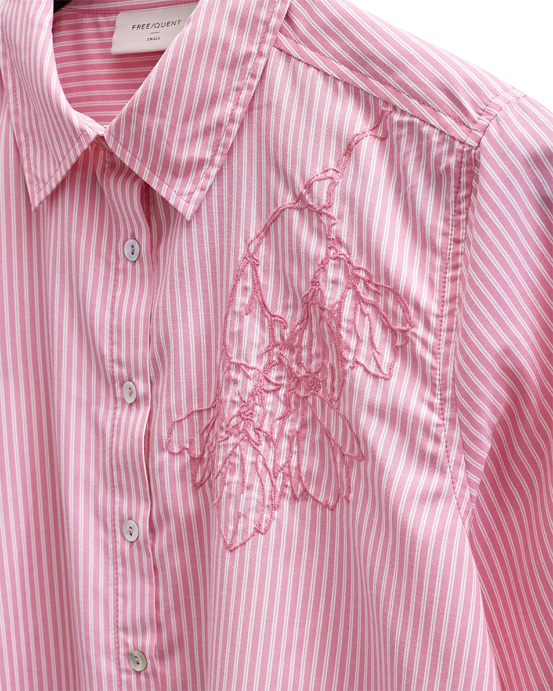 Freequent naisten paitapusero Evalina Shirt, vaaleanpunainen raita - Image 3
