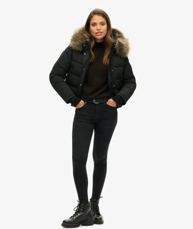 Superdry naisten takki Everest Hooded Bomber Jkt, musta - Image 5