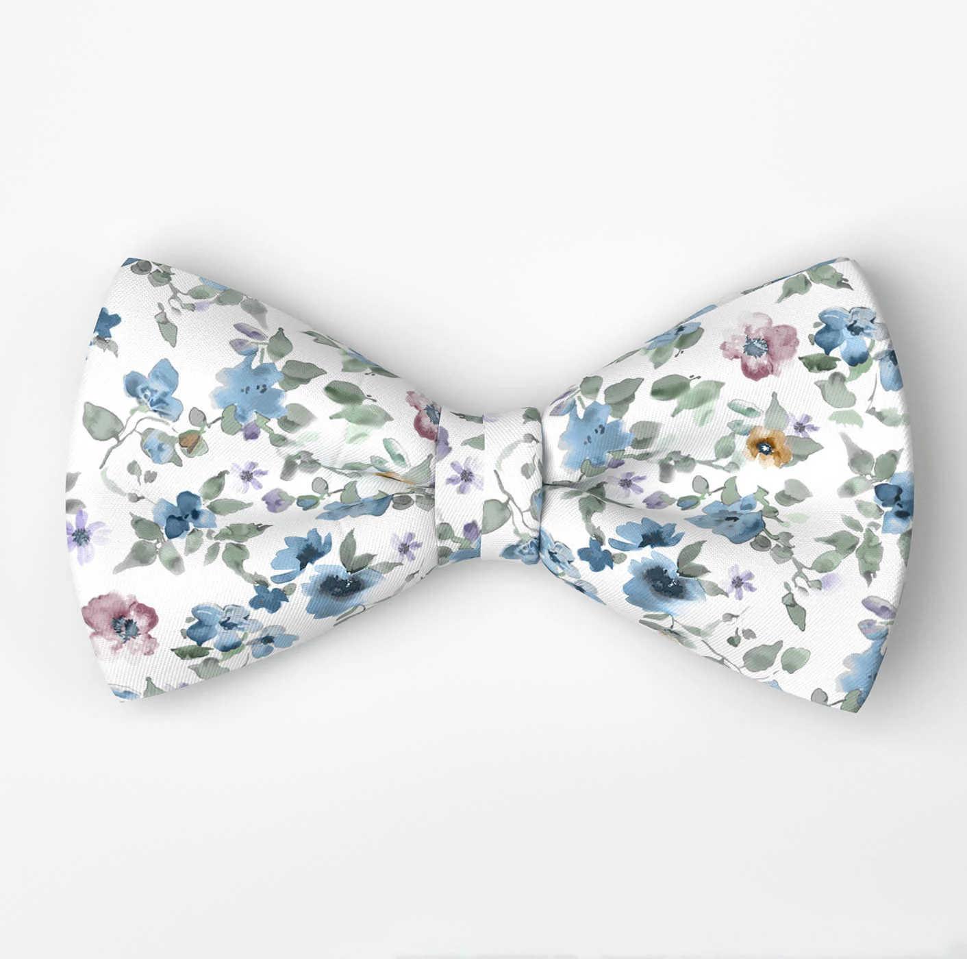 Olymp rusetti ja taskuliina Floral Bowtie and Pocket Square, valkopohjainen kuosi - Image 2