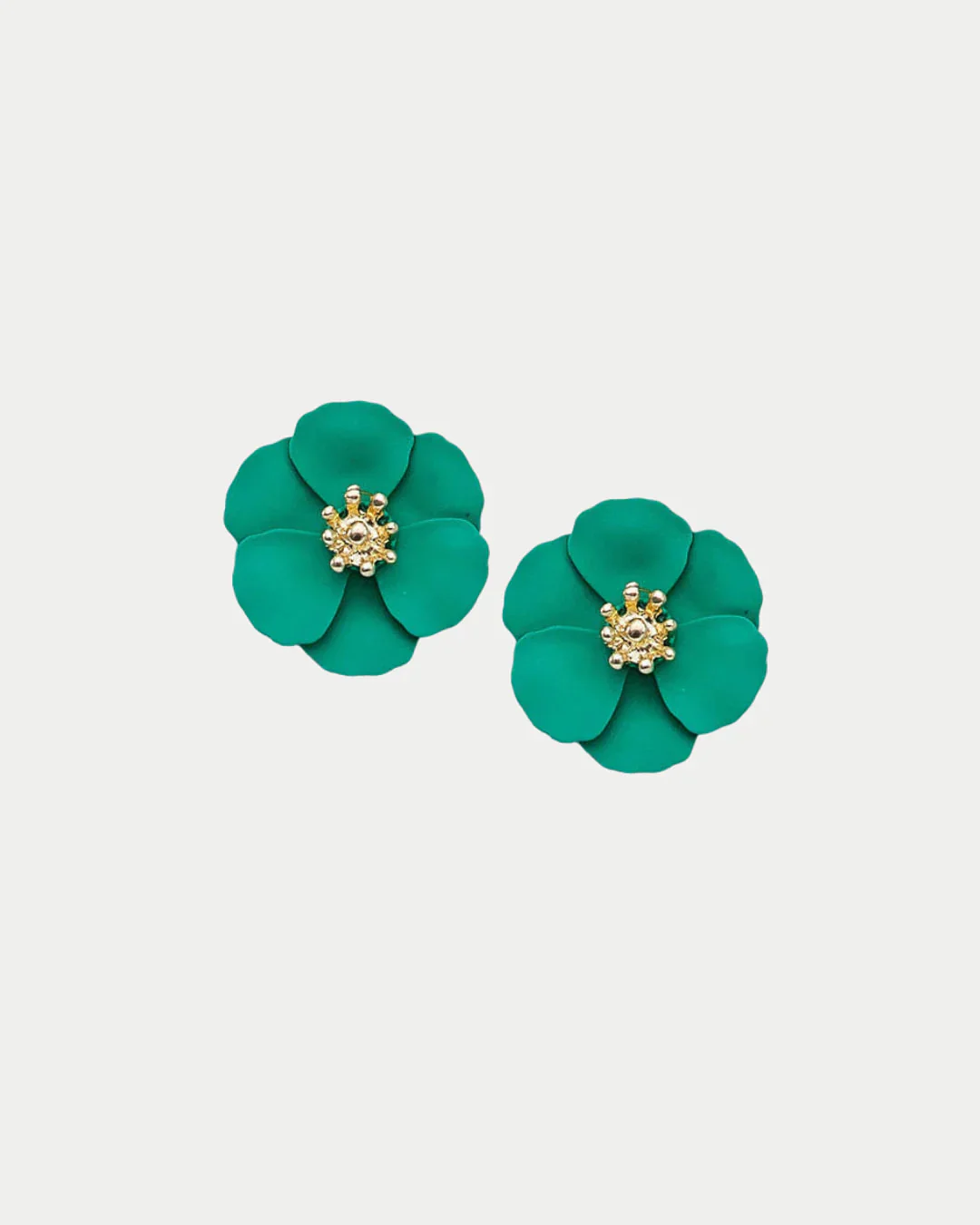 Bow 19 korvakorut Flower Small Earrings, vihreä