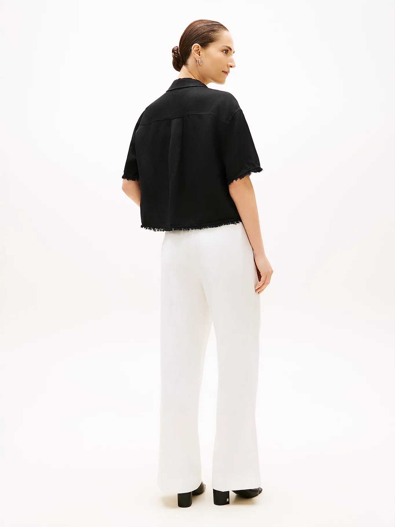 Tommy Hilfiger naisten paita Frayed Vis/Linen SS Shirt, musta - Image 2