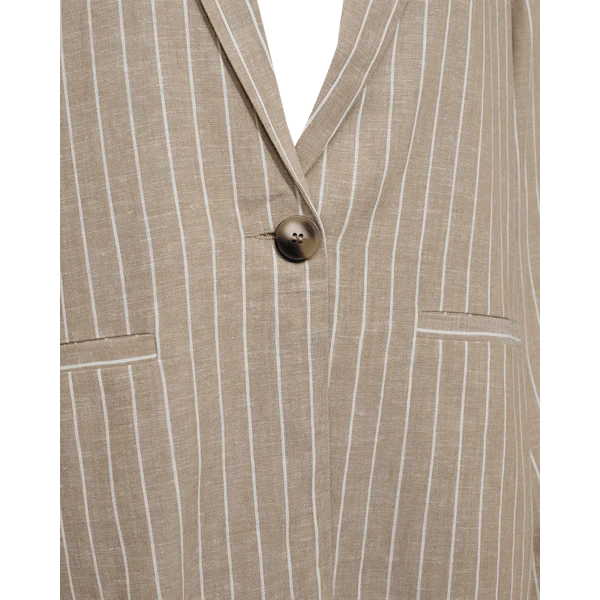 Freequent naisten bleiseri, LAVEGA JACKET Raidallinen Beige - Image 3