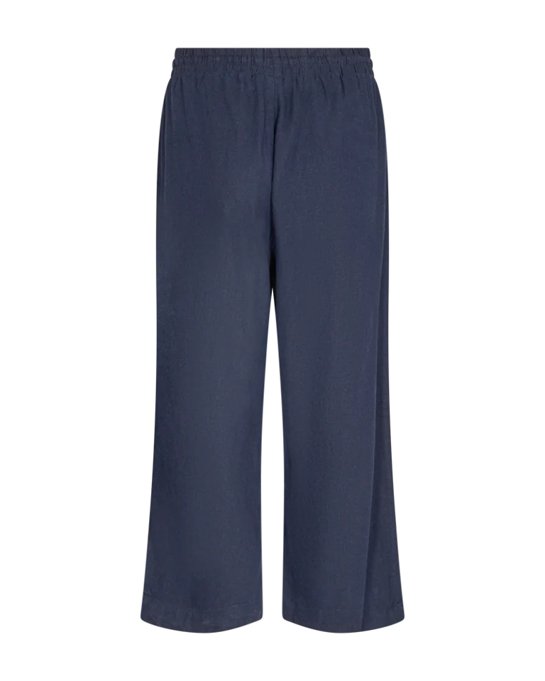 Freequent Naisten housut LA PANT 7/8 LINEN Tummansininen - Image 2