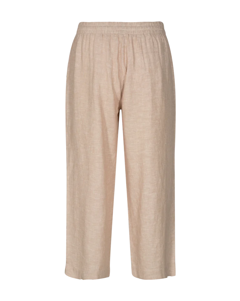 Freequent Naisten housut LA PANT 7/8 LINEN Vaalea Beige - Image 3