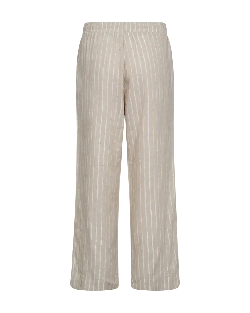 Freequent naisten housut, LALUX PANTS Raidallinen Beige - Image 2