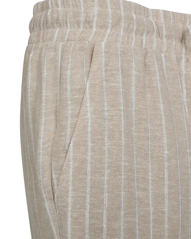 Freequent naisten housut, LALUX PANTS Raidallinen Beige - Image 3