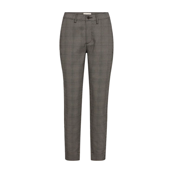 Freequent Naisten Housut, REX PANT Beige Ruutu - Image 4