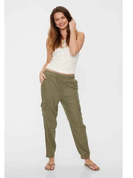 Freequent Naisten Kesähousut, LAVA PANTS Khaki