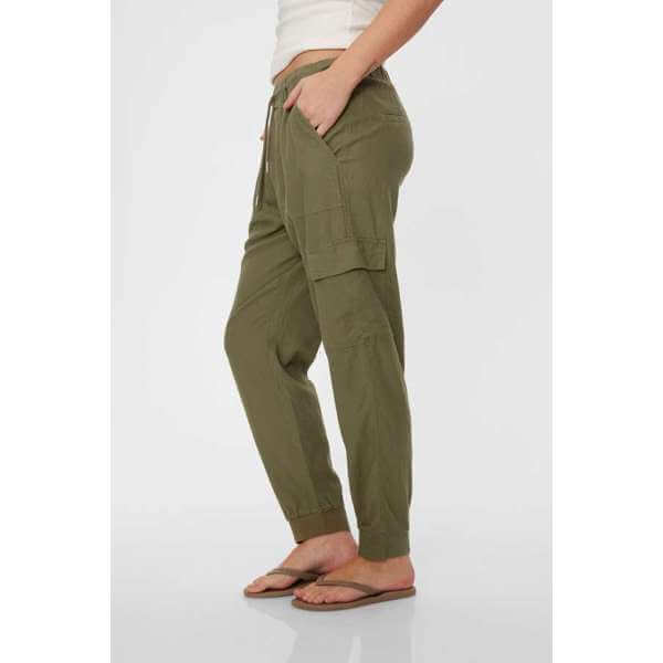 Freequent Naisten Kesähousut, LAVA PANTS Khaki - Image 2