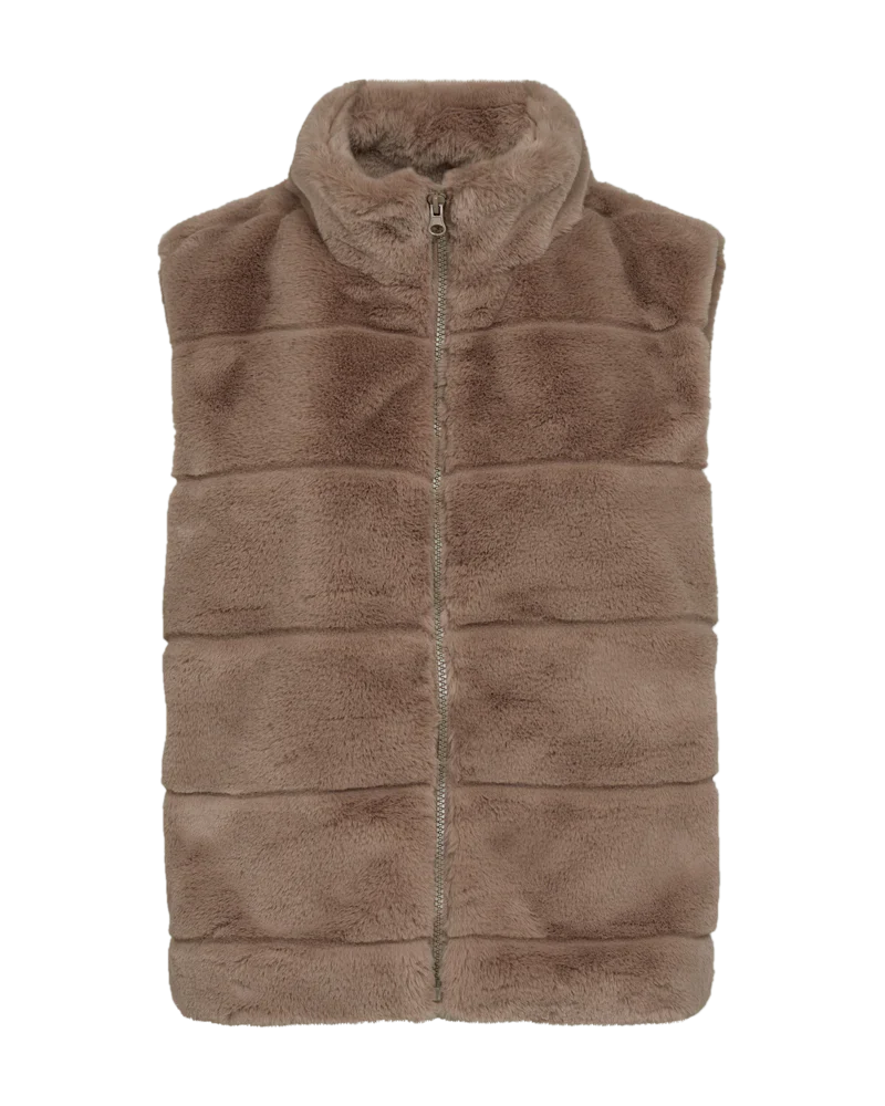 Freequent Naisten Liivi, FOXY VEST Ruskeanharmaa - Image 2