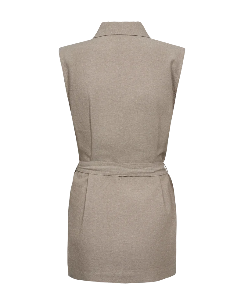 Freequent Naisten Liivi, LAVA WAISTCOAT Vaalea Beige - Image 3