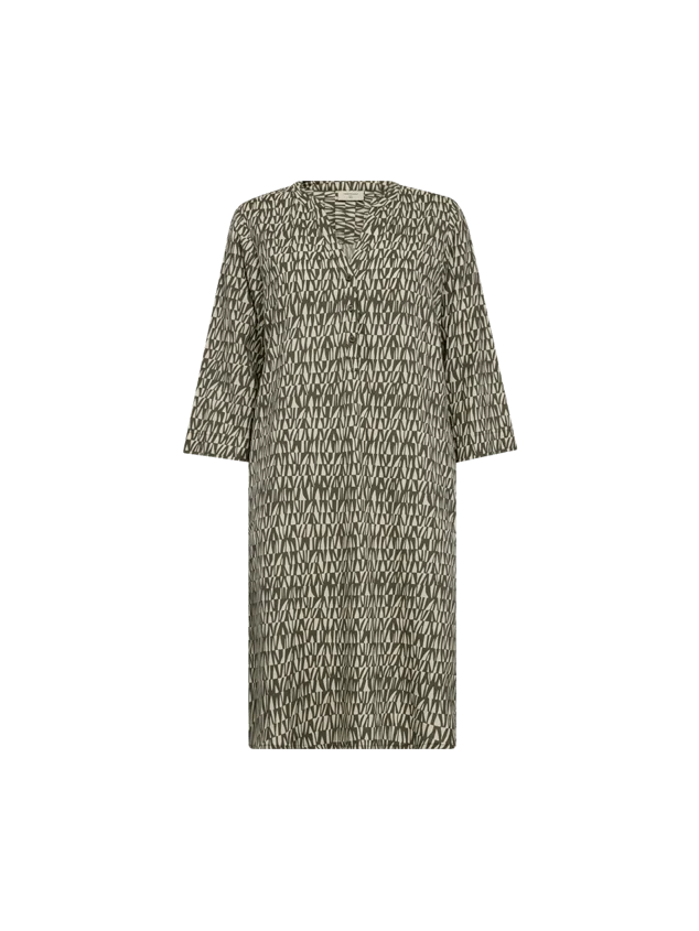 Freequent naisten mekko, ADNA DRESS Vihreä Kuosi