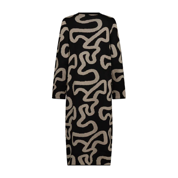 Freequent Naisten Mekko, ANI DRESS Musta Kuosi - Image 2