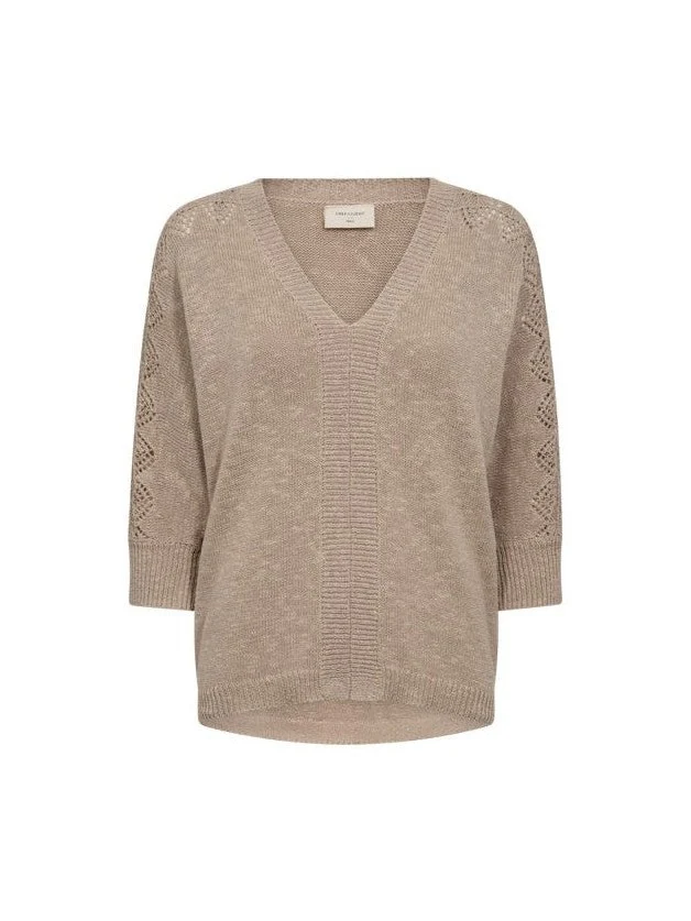 Freequent naisten neule, MUST PU Vaalea Beige