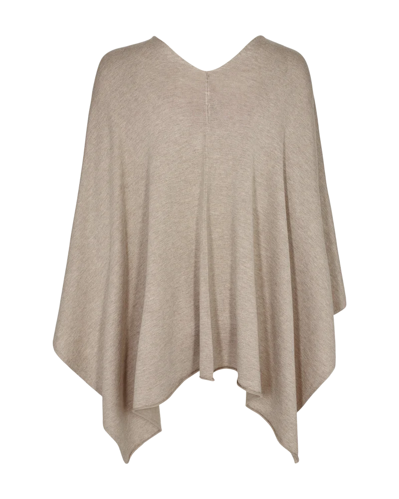 Freequent Naisten Neuleponcho, Claudisse S Cape Harmaanruskea - Image 2