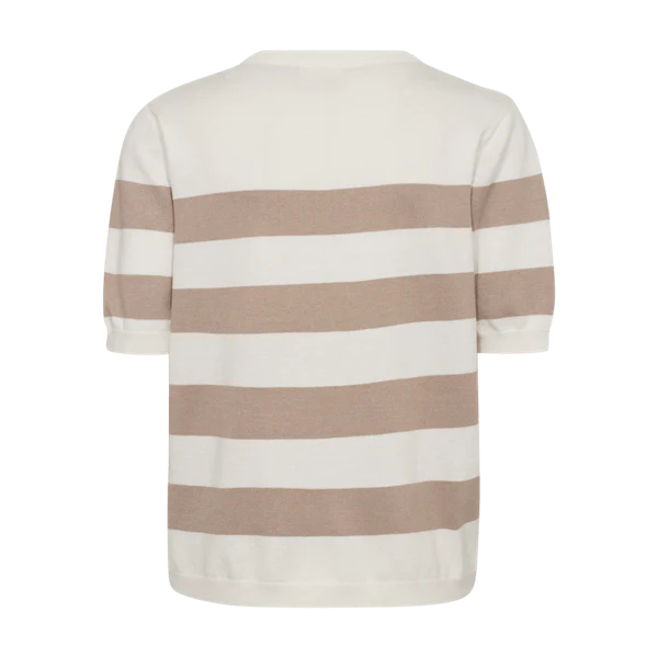 Freequent naisten neulepusero, PIXIE PU Raidallinen Beige - Image 2