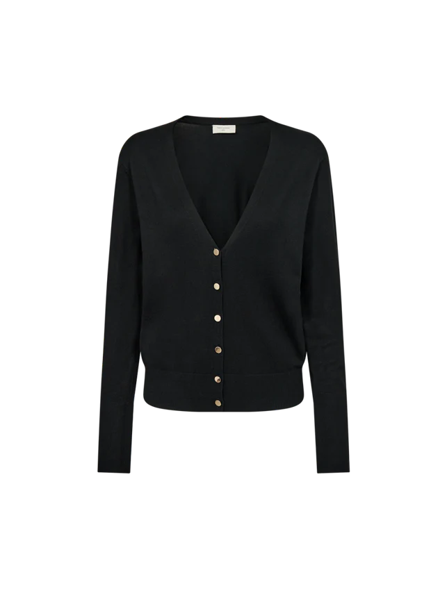 Freequent Naisten Neuletakki, KATIE CARDIGAN V-NECK Musta