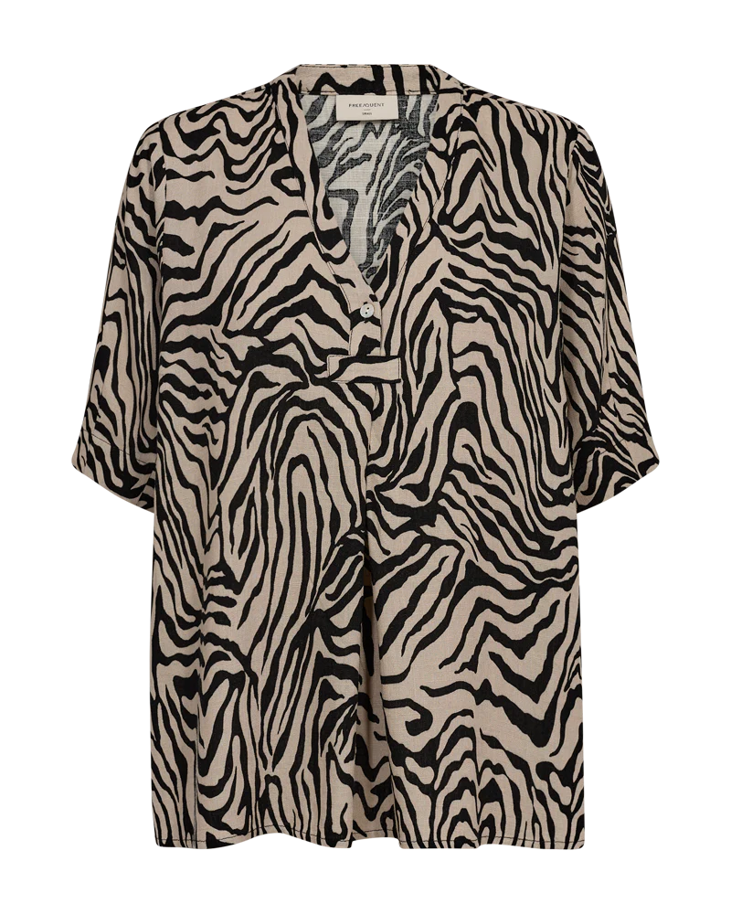 Freequent naisten pusero, LARIN BLOUSE Ruskea Kuosillinen - Image 2