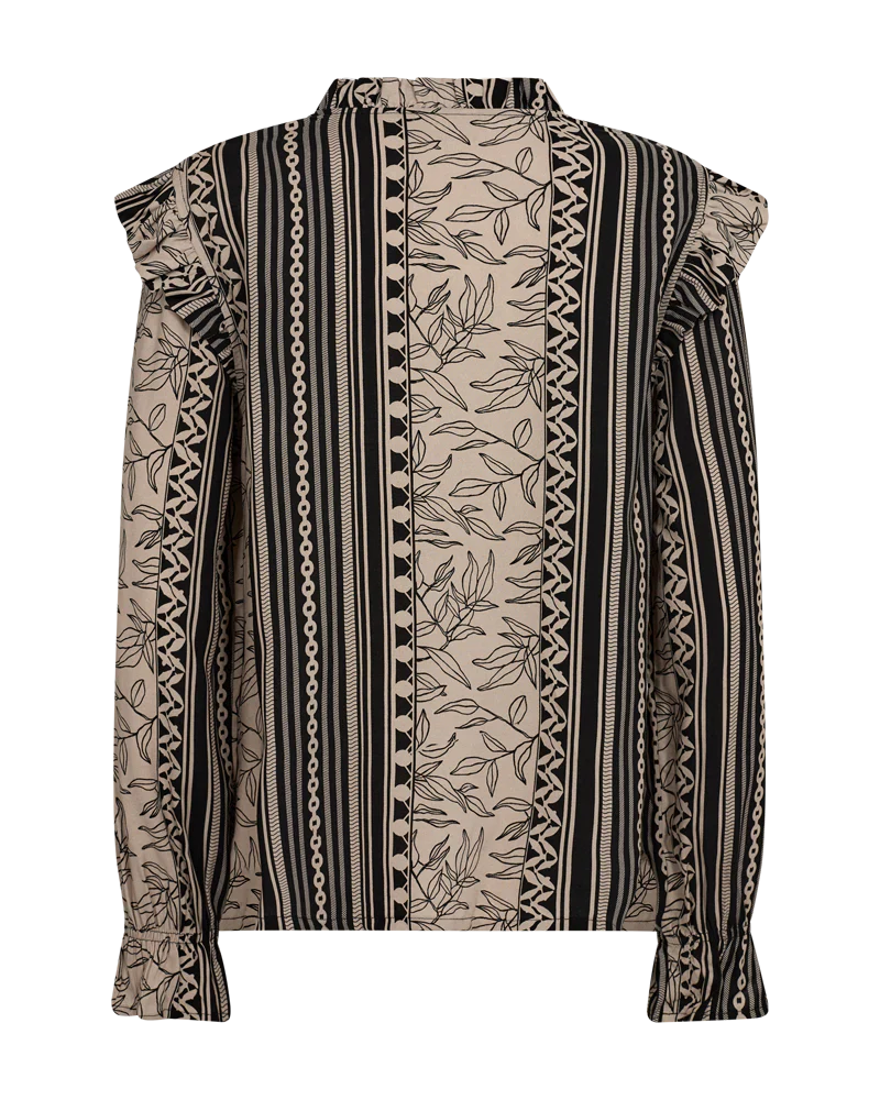 Freequent Naisten Pusero, TIDY BLOUSE Musta Kuosi - Image 3