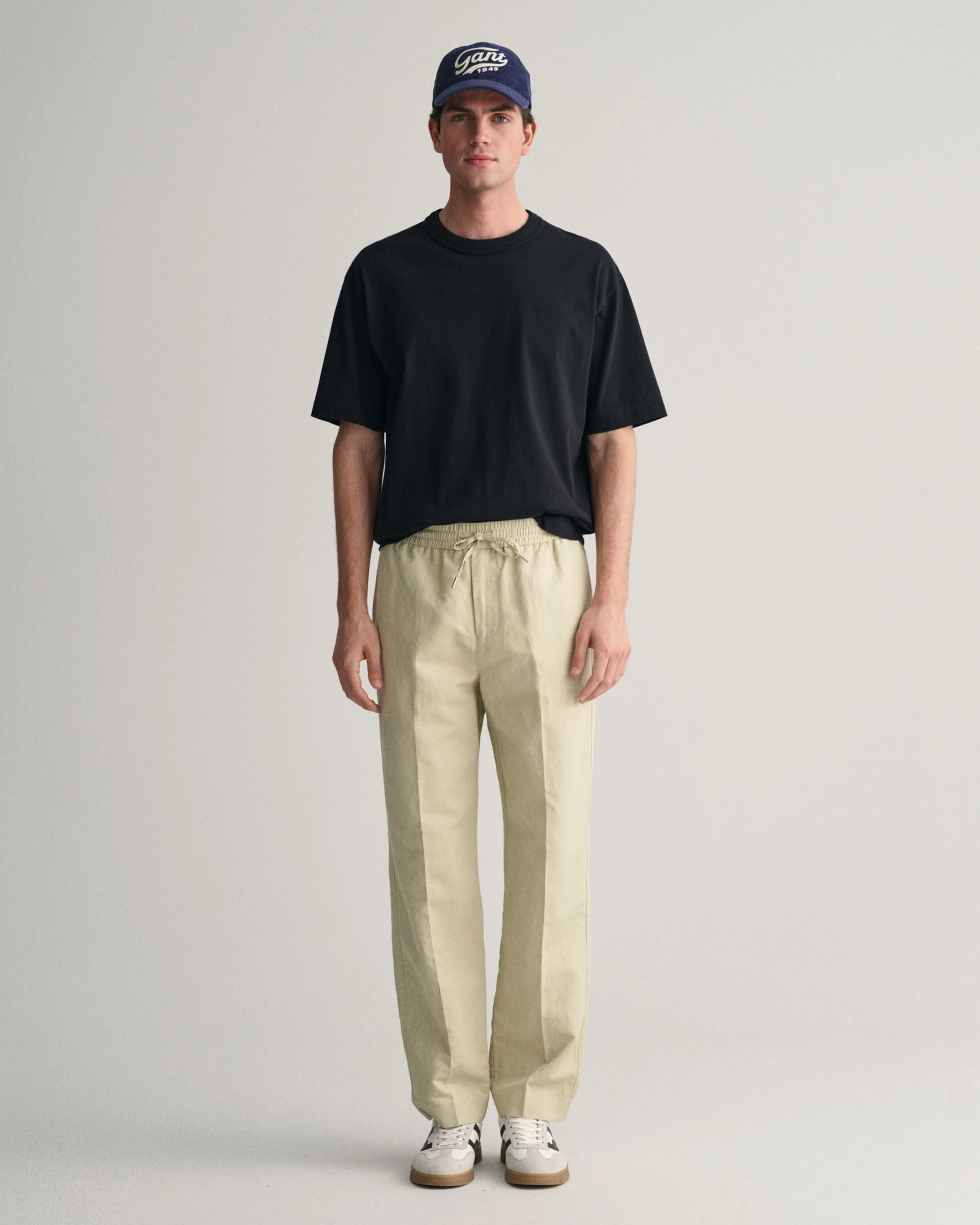 Gant miesten housut, COTTON LINEN TROUSER Beige