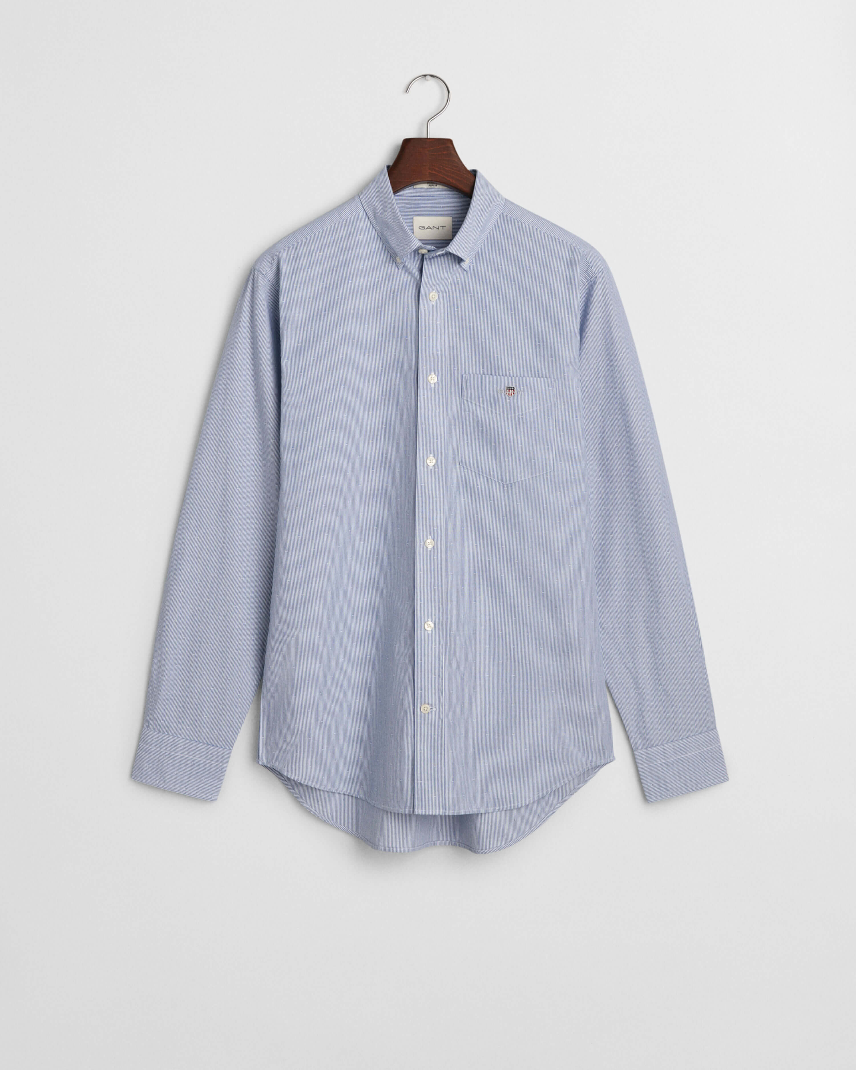 Gant miesten kauluspaita, REG DOBBY DOT STRIPE SHIRT Raidallinen Sininen - Image 3