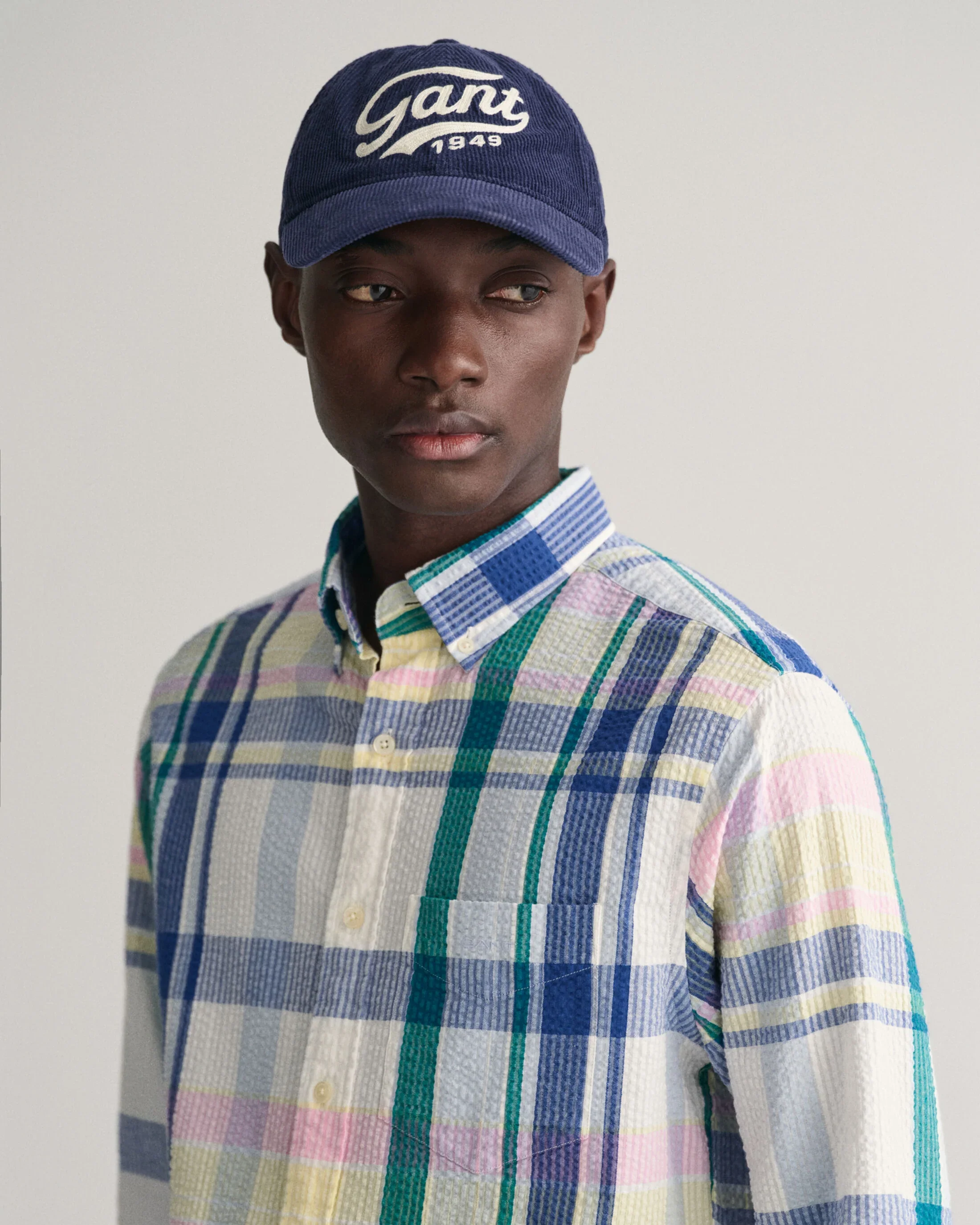 Gant miesten kauluspaita, SEERSUCKER MADRAS SHIRT Monivärinen Ruutu - Image 3