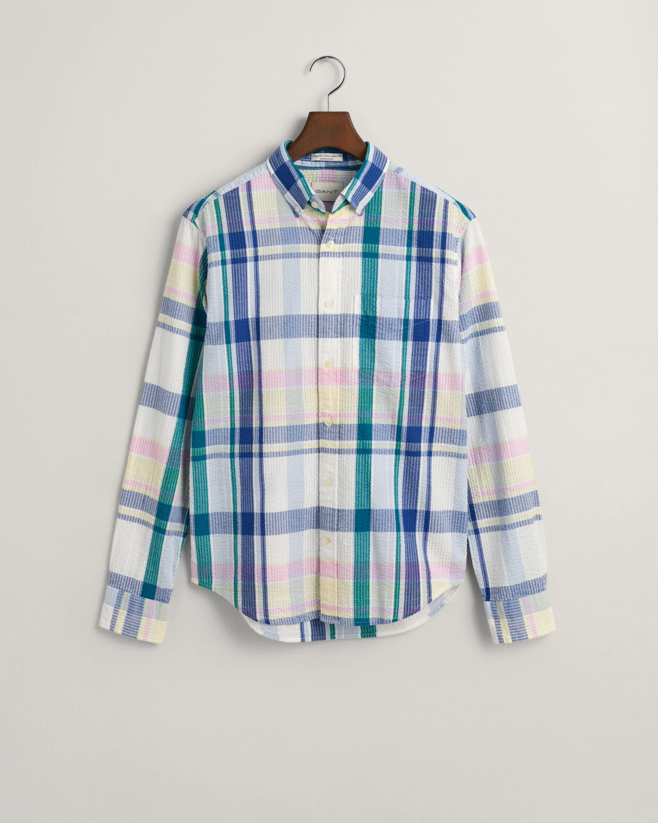 Gant miesten kauluspaita, SEERSUCKER MADRAS SHIRT Monivärinen Ruutu - Image 4