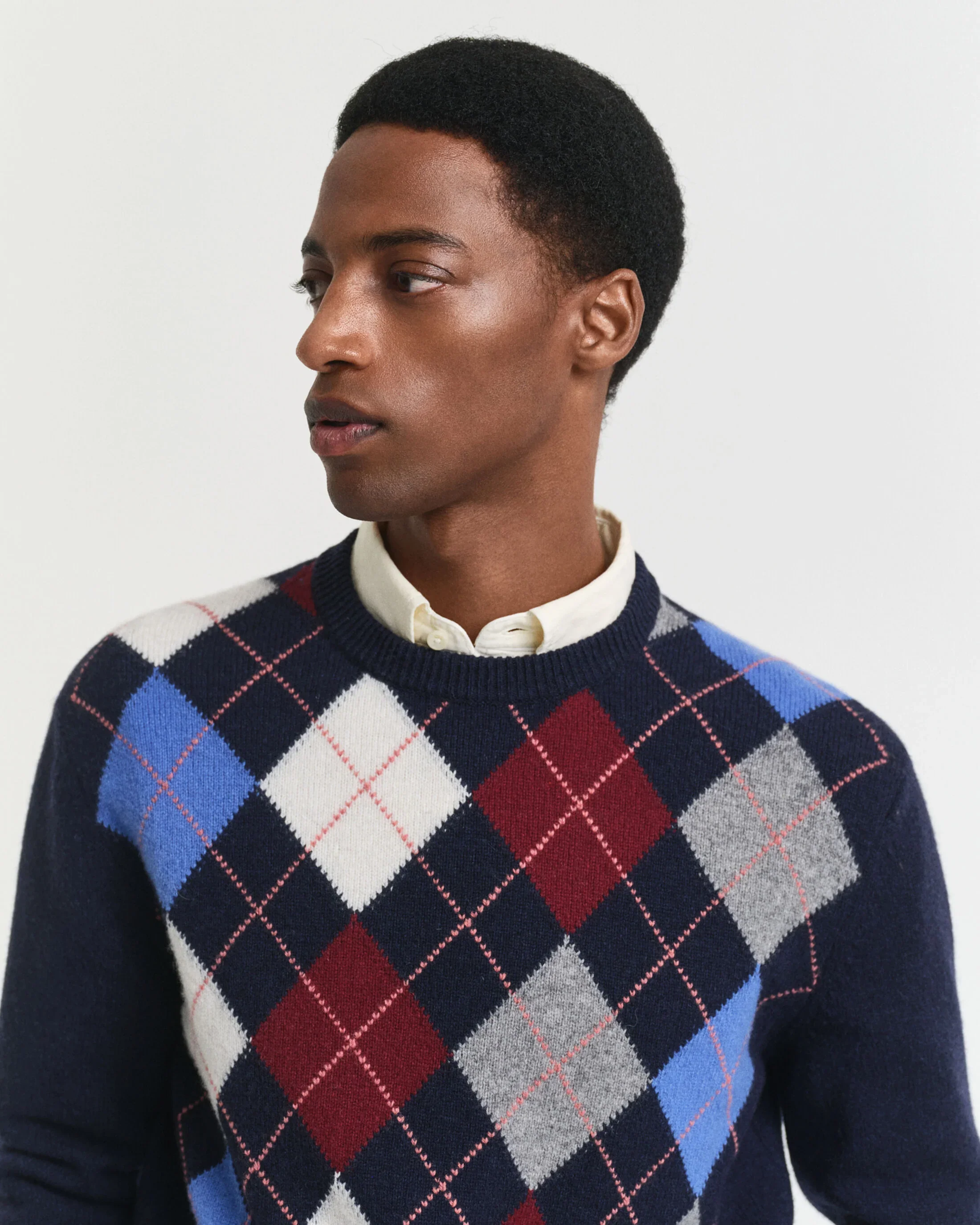 Gant miesten neule, ARGYLE C-NECK Sininen Kuosi - Image 3