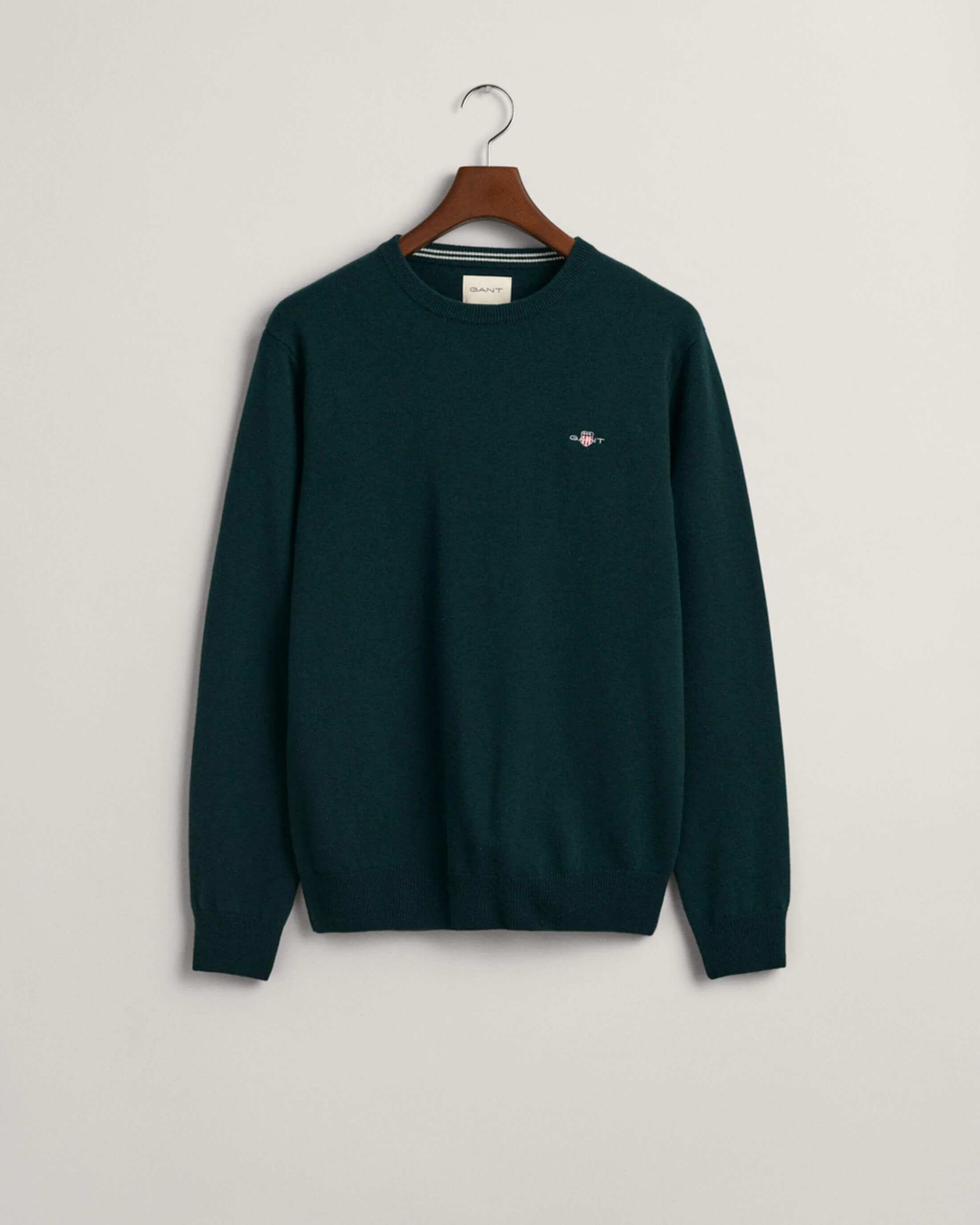 Gant Miesten Neulepaita, SUPERFINE LAMBSWOOL C-NECK Armeijanvihreä - Image 3
