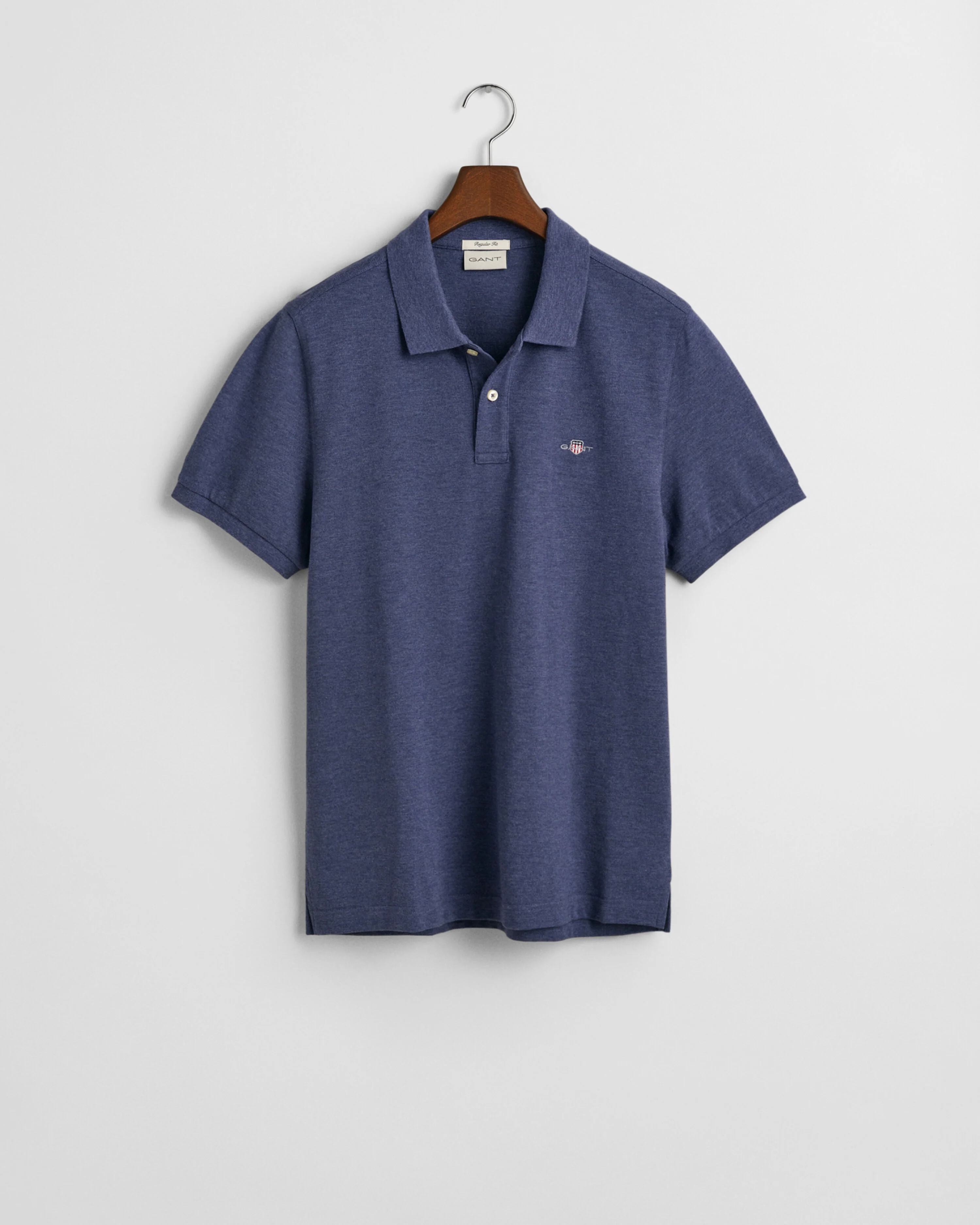 Gant Miesten Pikeepaita, REG SHIELD SS PIQUE Indigo - Image 3
