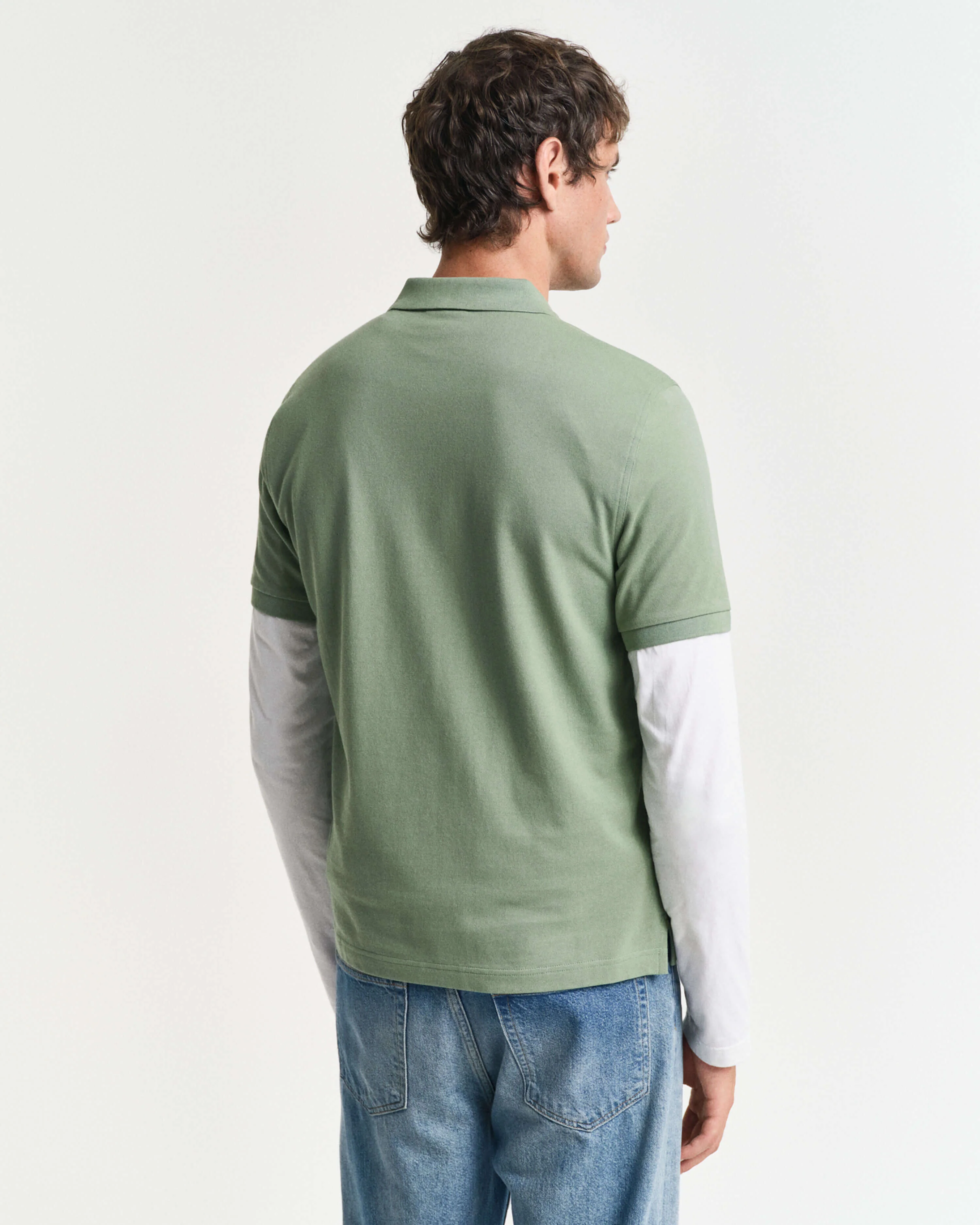 Gant Miesten Pikeepaita, REG SHIELD SS PIQUE Vihreä - Image 2
