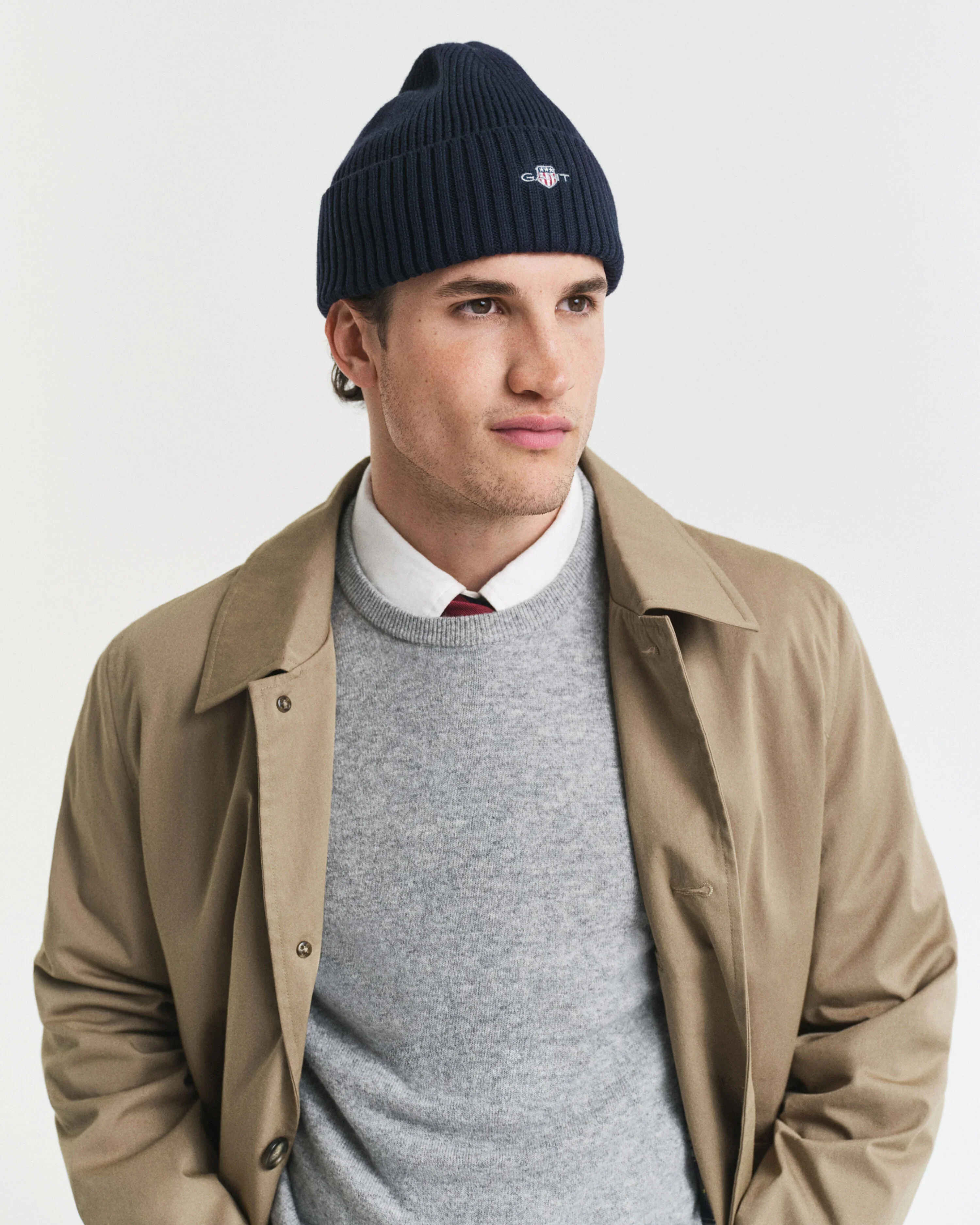 Gant miesten pipo, COTTON BLEND BEANIE Tummansininen