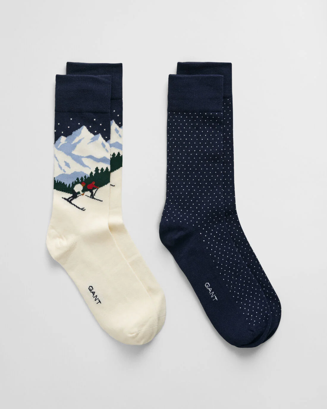 Gant miesten sukat, SKIERS ARTWORK SOCKS 2-PACK Tummansininen - Image 2