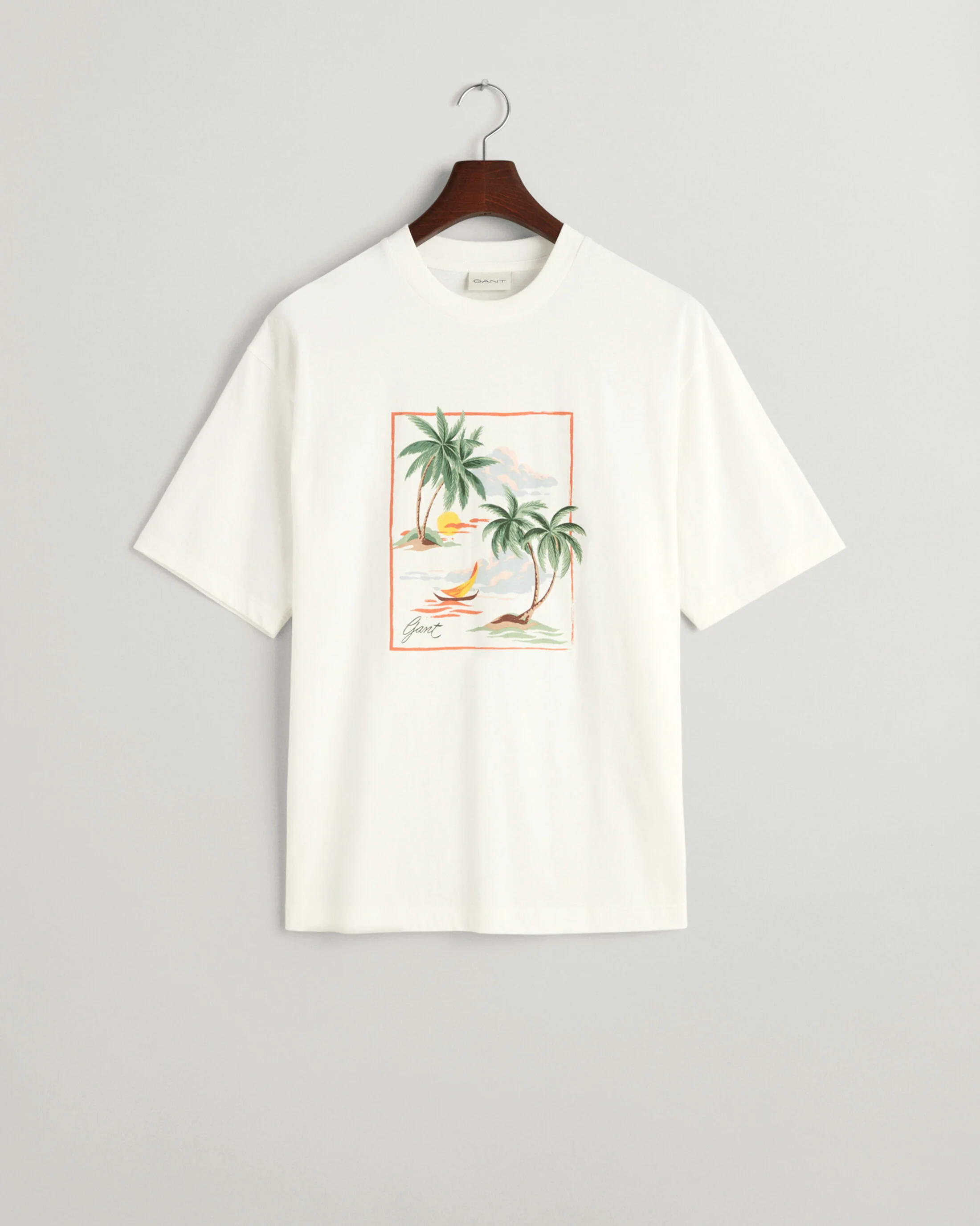 Gant miesten t-paita, HAVAJI PRINT GRAPCHIC SS Valkoinen - Image 3