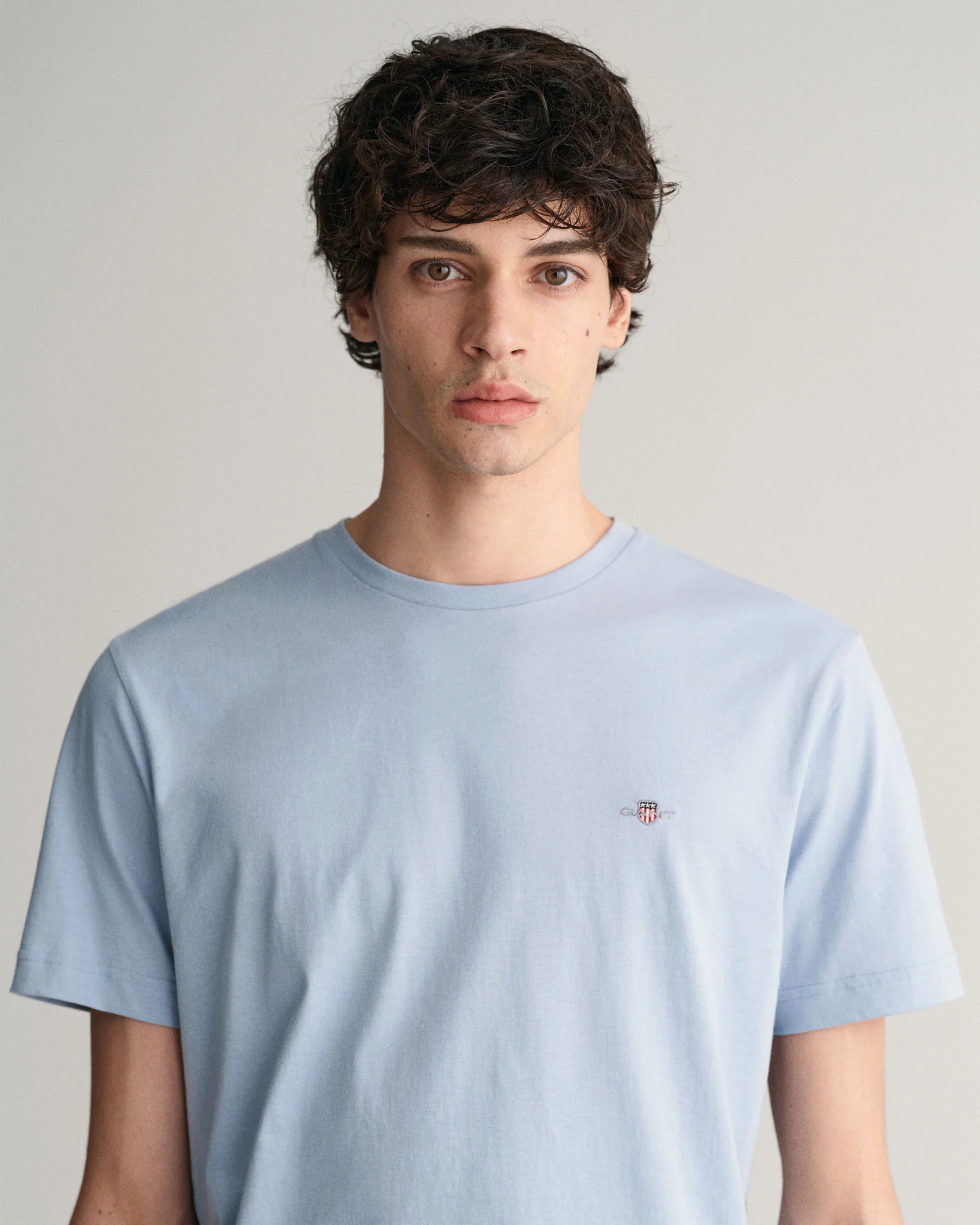 Gant Miesten T-Paita, REG SHIELD SS T-SHIRT Vaaleansininen - Image 4