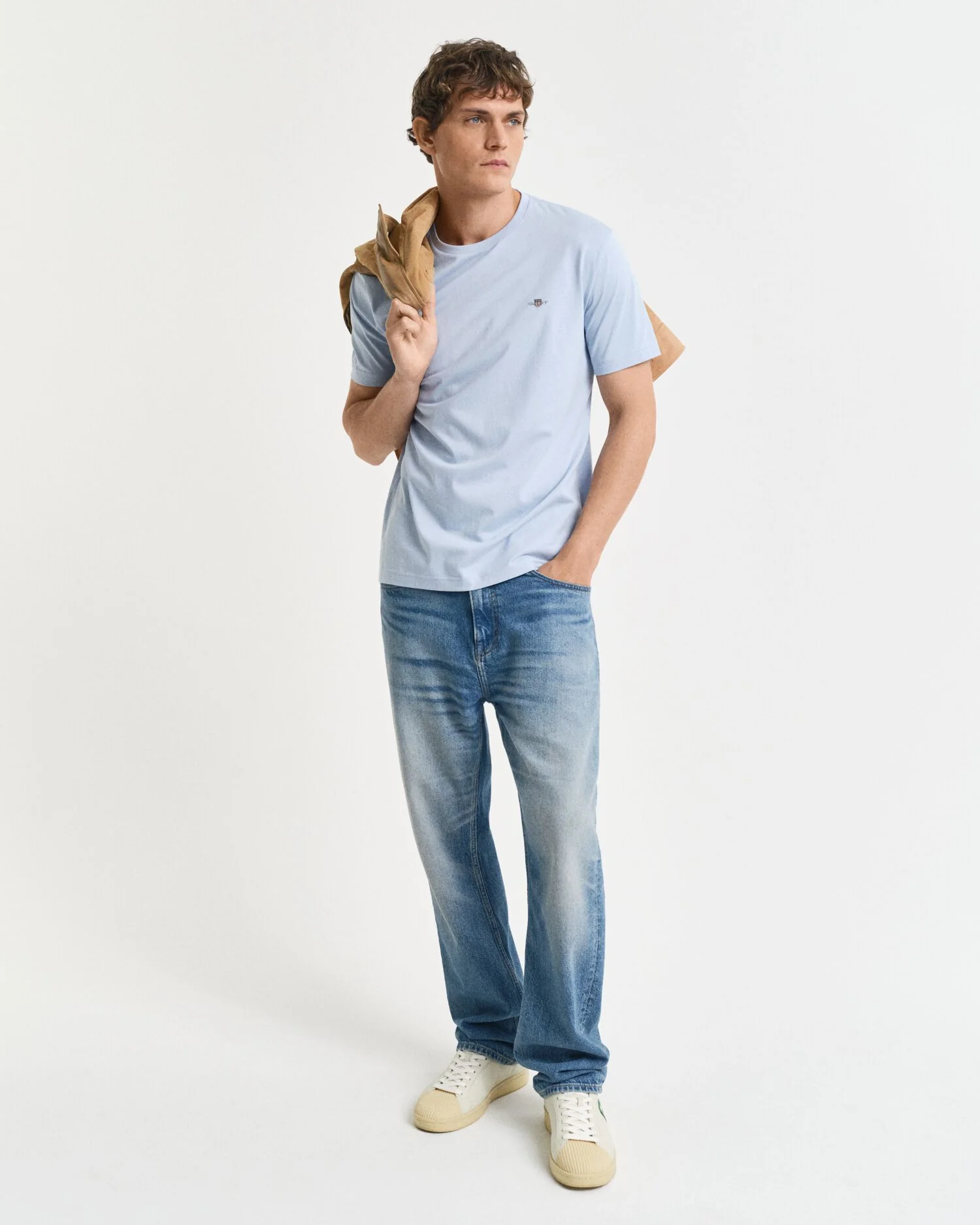 Gant miesten t-paita, REG SHIELD SS T-SHIRT Vaaleansininen - Image 3