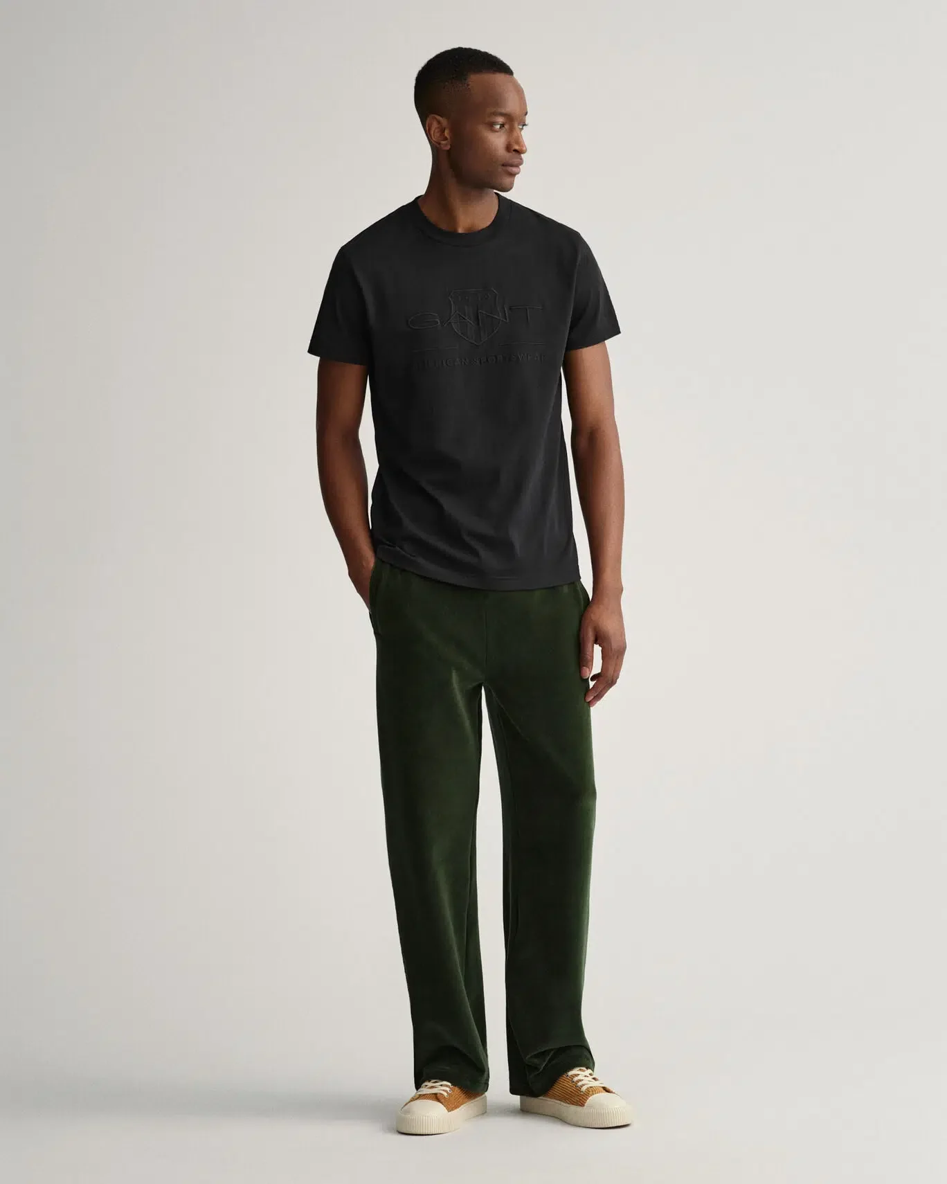 Gant Miesten T-paita, TONAL ARCHIVE SHIELD T-SHIRT Musta - Image 2