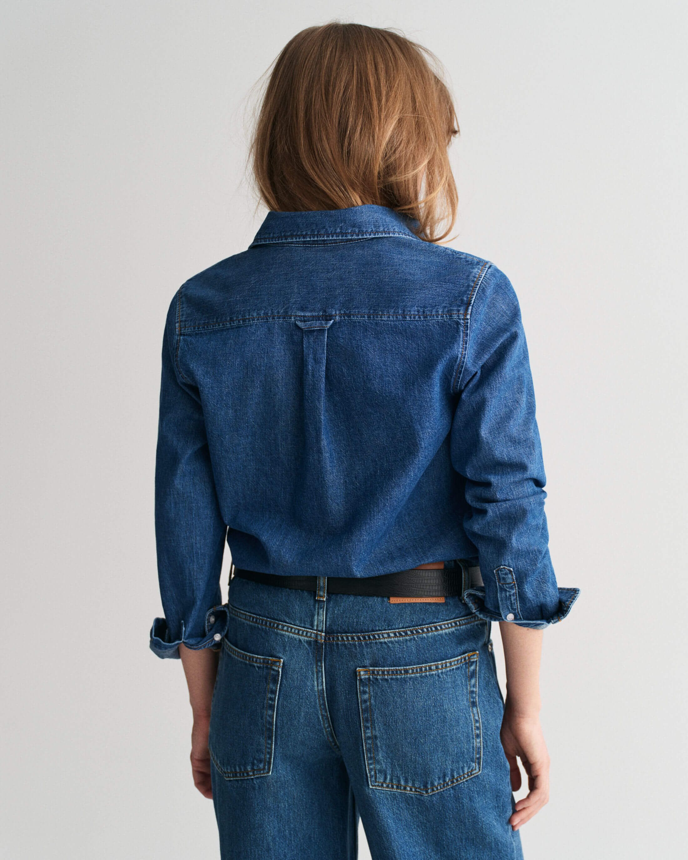 Gant Naisten Farkkupaita, REG DENIM SHIRT Indigo - Image 2