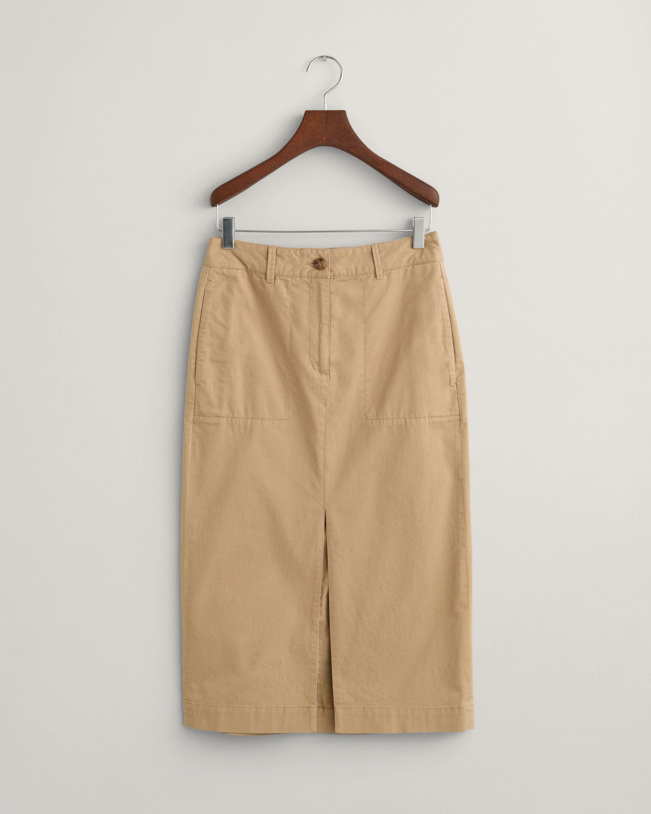 Gant naisten hame, CHINO SLIT SKIRT Vaalea Beige - Image 4