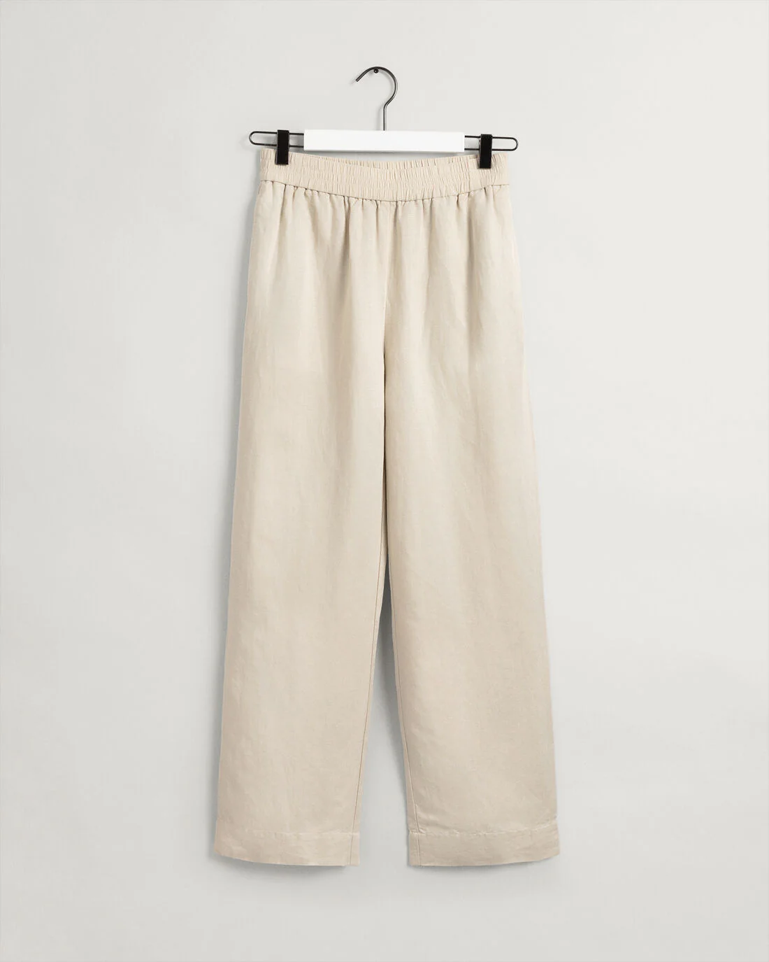 Gant Naisten Housut LINEN VISCOSE PULL-ON PANTS Vaalea Beige - Image 3