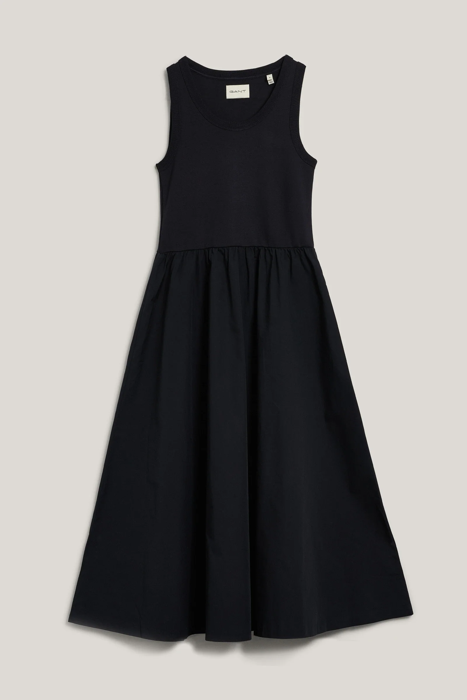 Gant naisten mekko, MIDI JERSEY WOVEN COMBO DRESS Musta - Image 4