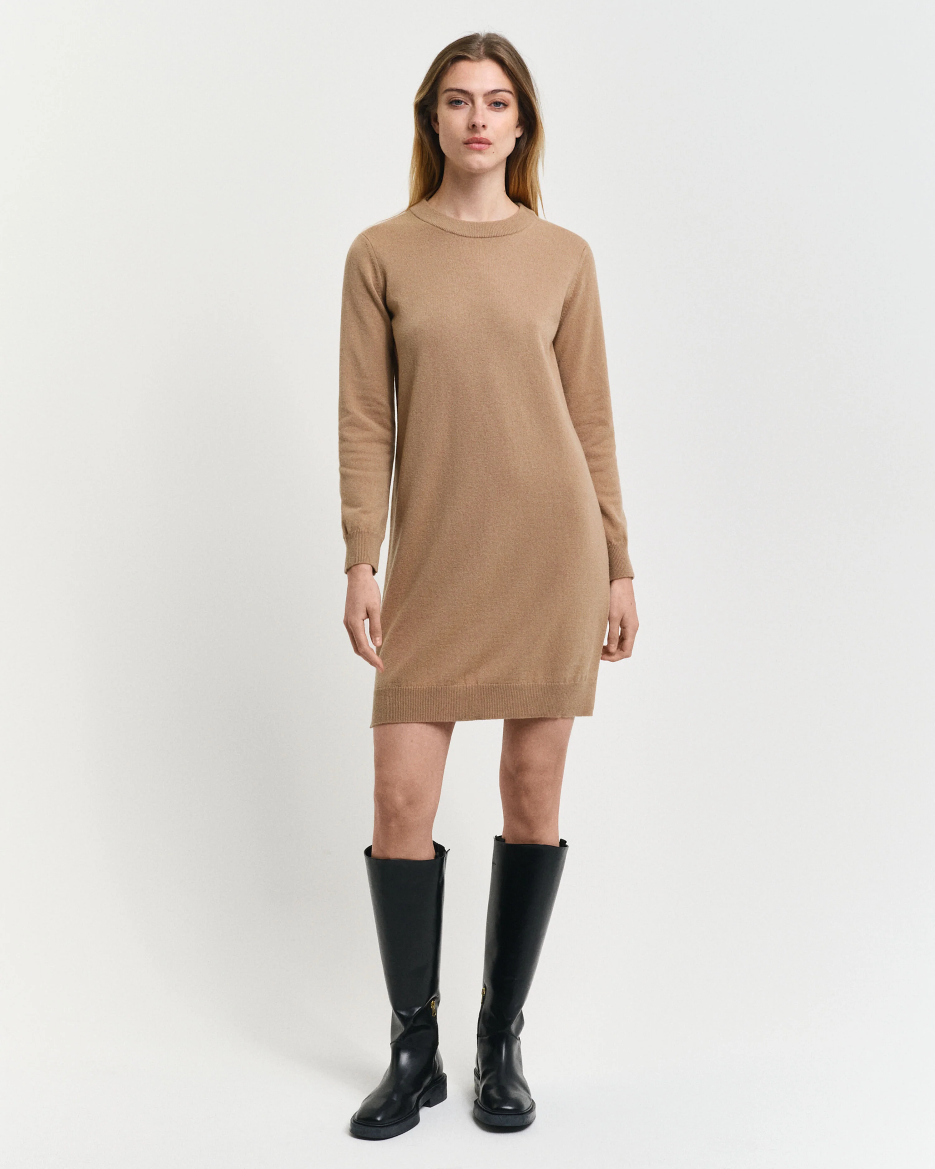 Gant naisten mekko, SUPERFINE LAMBSWOOL DRESS Vaalea Beige