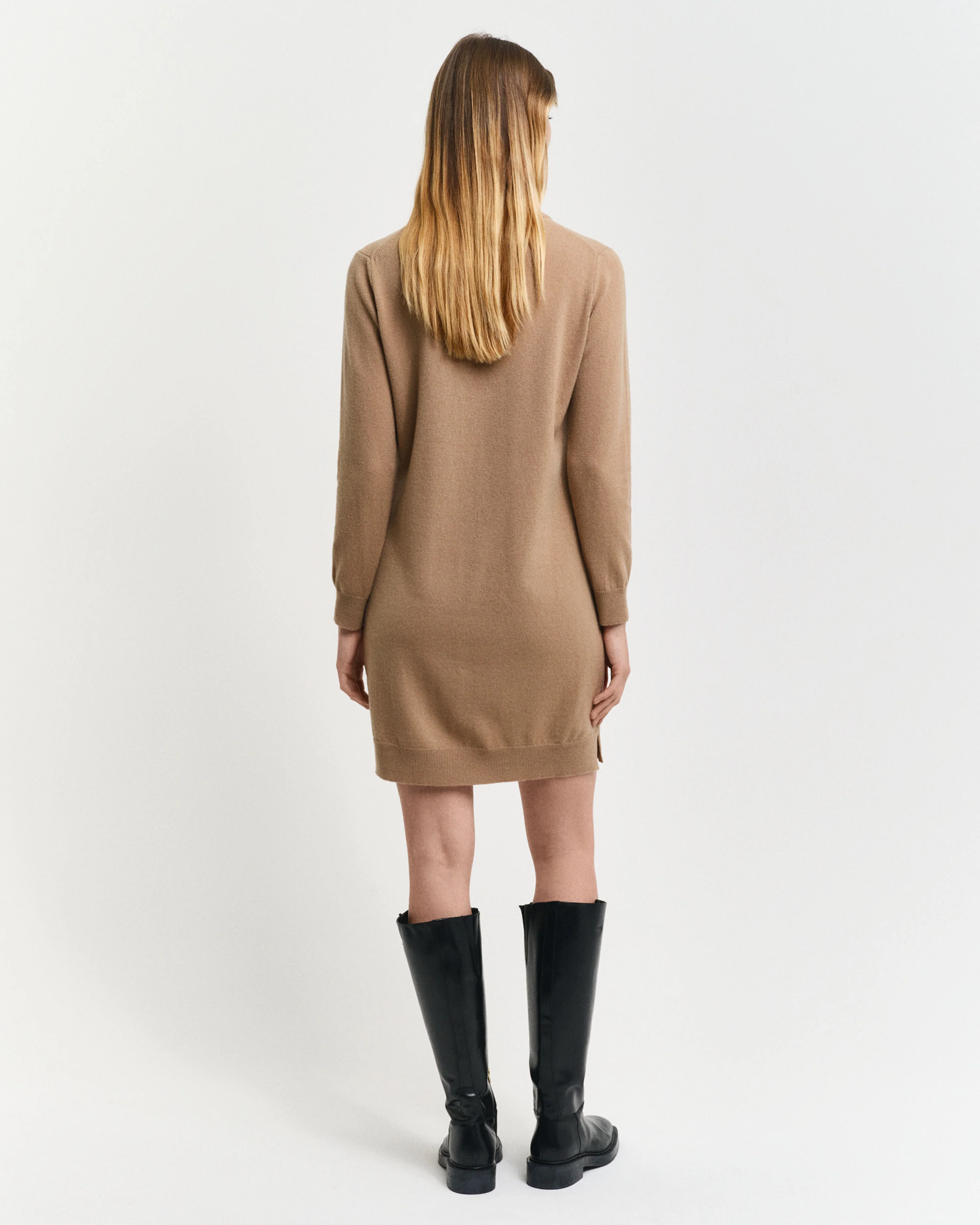 Gant naisten mekko, SUPERFINE LAMBSWOOL DRESS Vaalea Beige - Image 2